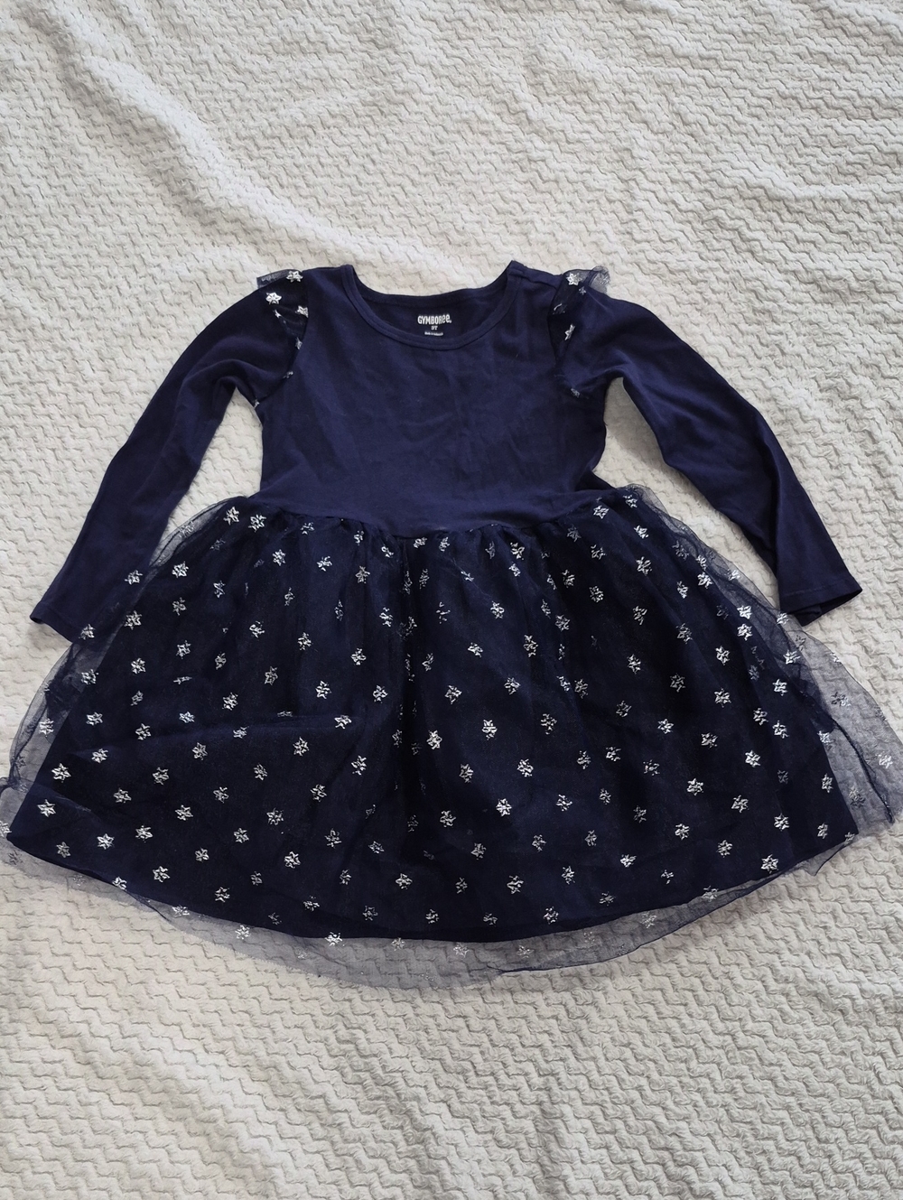 Gymboree Navy Long-Sleeve Tulle Star Party Dress